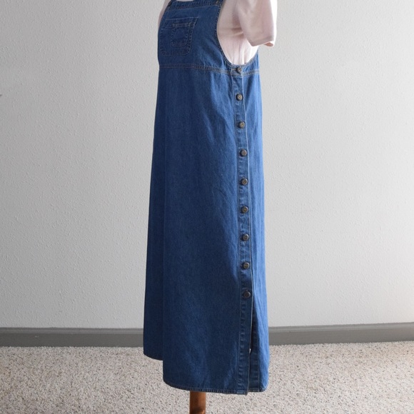 90’s denim maxi dress overalls Small - Picture 4 of 6